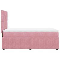 vidaXL Boxspringbett mit Matratze Rosa 100x200 cm Samt