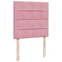 vidaXL Boxspringbett mit Matratze Rosa 100x200 cm Samt