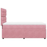 vidaXL Boxspringbett mit Matratze Rosa 100x200 cm Samt