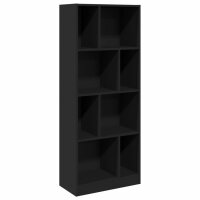 vidaXL B&uuml;cherregal Schwarz 57x28,5x141 cm Holzwerkstoff