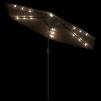 vidaXL Sonnenschirm mit LED und Stahlmast Braun 288x288x225 cm