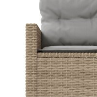 vidaXL Gartensofa mit Kissen Rund Beige Poly-Rattan