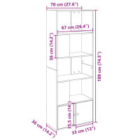 vidaXL B&uuml;cherregal Wei&szlig; 70x36x189 cm Holzwerkstoff