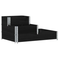 vidaXL Paletten-Aufsatzrahmen 3-fach Schwarz 120x80 cm...