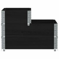 vidaXL Paletten-Aufsatzrahmen 3-fach Schwarz 120x80 cm Massivholz