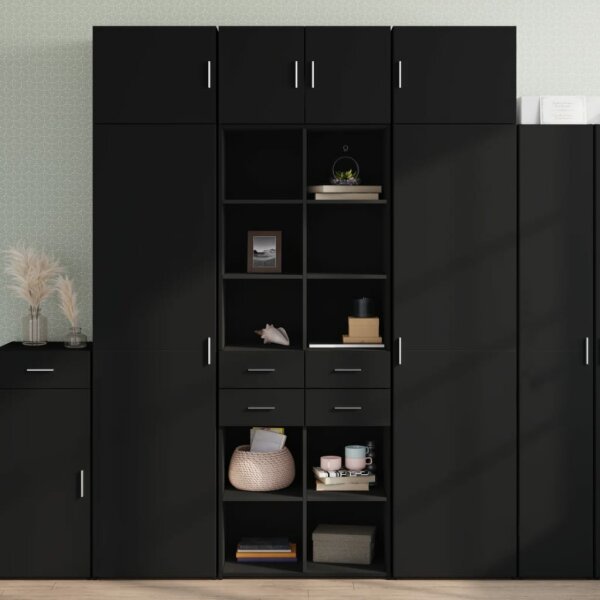 vidaXL Highboard Schwarz 70x42,5x185 cm Holzwerkstoff