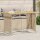 vidaXL Gartentisch mit Holzplatte Beige 110x68x70 cm Poly Rattan