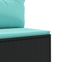 vidaXL 4-tlg. Garten-Lounge-Set mit Kissen Schwarz Poly Rattan