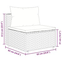 vidaXL 4-tlg. Garten-Lounge-Set mit Kissen Schwarz Poly Rattan