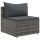 vidaXL 4-tlg. Garten-Lounge-Set mit Kissen Grau Poly Rattan