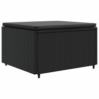 vidaXL 8-tlg. Garten-Lounge-Set mit Kissen Schwarz Poly Rattan