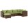 vidaXL 6-tlg. Garten-Lounge-Set mit Kissen Braun Poly Rattan