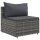 vidaXL 10-tlg. Garten-Lounge-Set mit Kissen Grau Poly Rattan