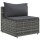 vidaXL 9-tlg. Garten-Lounge-Set mit Kissen Grau Poly Rattan