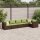 vidaXL 6-tlg. Garten-Lounge-Set mit Kissen Braun Poly Rattan