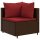 vidaXL 5-tlg. Garten-Lounge-Set mit Kissen Braun Poly Rattan