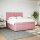 vidaXL Boxspringbett mit Matratze Rosa 200x200 cm Samt