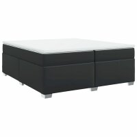 vidaXL Boxspringbett mit Matratze Schwarz 200x200 cm Kunstleder