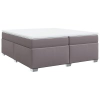 vidaXL Boxspringbett mit Matratze Grau 200x200 cm Kunstleder