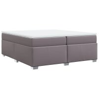 vidaXL Boxspringbett mit Matratze Grau 200x200 cm Kunstleder