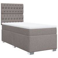 vidaXL Boxspringbett mit Matratze Taupe 90x200 cm Stoff