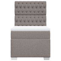 vidaXL Boxspringbett mit Matratze Taupe 90x200 cm Stoff