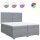 vidaXL Boxspringbett mit Matratze Hellgrau 200x200 cm Stoff