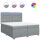 vidaXL Boxspringbett mit Matratze Hellgrau 200x200 cm Stoff