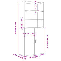 vidaXL Highboard Braun Eichen-Optik 80x42,5x185 cm Holzwerkstoff