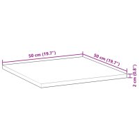 vidaXL Tischplatte Quadratisch 50x50x2 cm Massivholz Akazie