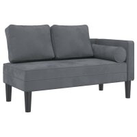 vidaXL Chaiselongue mit Kissen Dunkelgrau Samt