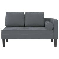 vidaXL Chaiselongue mit Kissen Dunkelgrau Samt