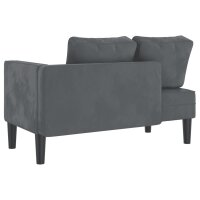 vidaXL Chaiselongue mit Kissen Dunkelgrau Samt