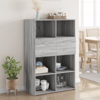 vidaXL Highboard Grau Sonoma 80x42,5x124 cm Holzwerkstoff