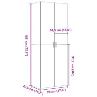 vidaXL Highboard Schwarz 70x42,5x185 cm Holzwerkstoff