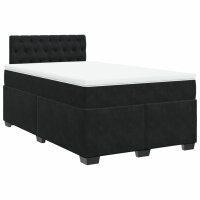 vidaXL Boxspringbett mit Matratze Schwarz 120x190 cm Samt