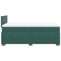 vidaXL Boxspringbett mit Matratze Dunkelgr&uuml;n 120x200 cm Samt