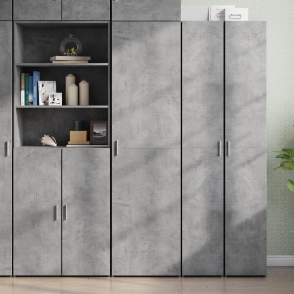 vidaXL Highboard Betongrau 50x42,5x185 cm Holzwerkstoff