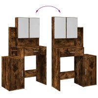 vidaXL Schminktisch mit Schrank R&auml;uchereiche 80x35x132 cm