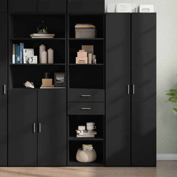 vidaXL Highboard Schwarz 45x42,5x185 cm Holzwerkstoff