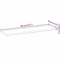 vidaXL Tischplatte 80x20x2 cm Rechteckig Massivholz Akazie