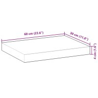 vidaXL Tischplatte 60x30x4 cm Rechteckig Massivholz Akazie