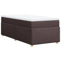 vidaXL Boxspringbett mit Matratze Dunkelbraun 100x200 cm Stoff