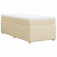 vidaXL Boxspringbett mit Matratze Creme 100x200 cm Stoff