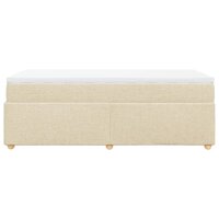 vidaXL Boxspringbett mit Matratze Creme 100x200 cm Stoff