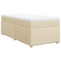 vidaXL Boxspringbett mit Matratze Creme 100x200 cm Stoff