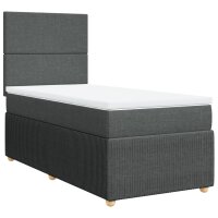 vidaXL Boxspringbett mit Matratze Dunkelgrau 90x190 cm Stoff