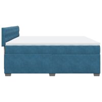 vidaXL Boxspringbett mit Matratze Blau 200x200 cm Samt