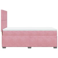 vidaXL Boxspringbett mit Matratze Rosa 80x200 cm Samt