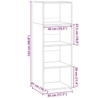 vidaXL Highboard Sonoma-Eiche 45x41x124 cm Holzwerkstoff